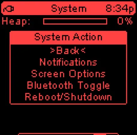 System Action Menu